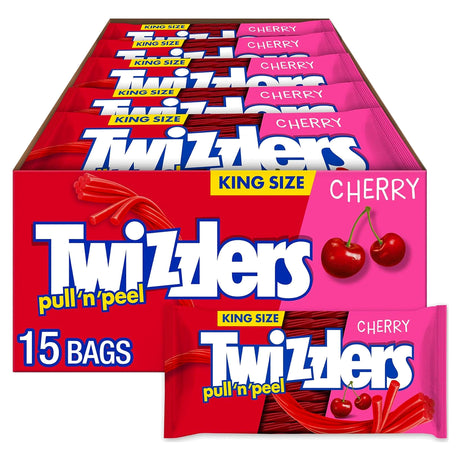 Twizzlers Pull 'N Peel Cherry King Size 119G (Case of 15)