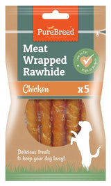 Pure Breed Twist Rawhide Sticks Chicken 5pk **Expiry Dec 2024**