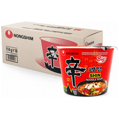 Nongshim Big Bowl Noodle (Shin) 114G (Case of 16)