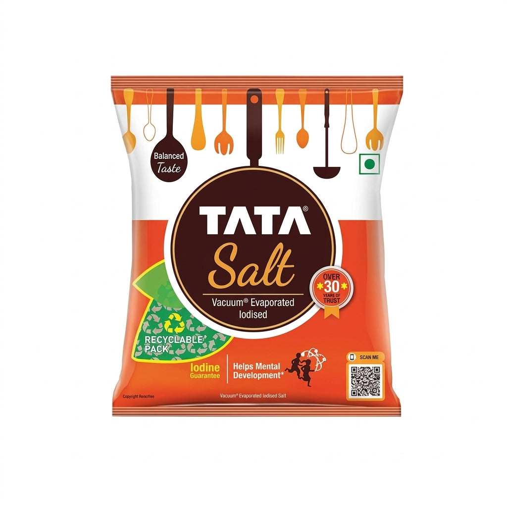 Tata Salt Iodized Sea Salt Pillow Pouch 1KG