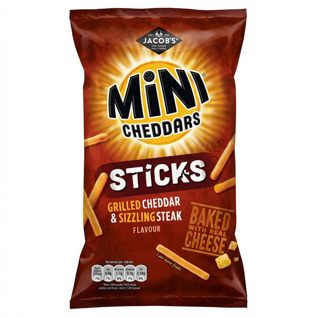 Jacobs Grilled Cheddar & Steak Mini Cheddars 150G - World Food Shop