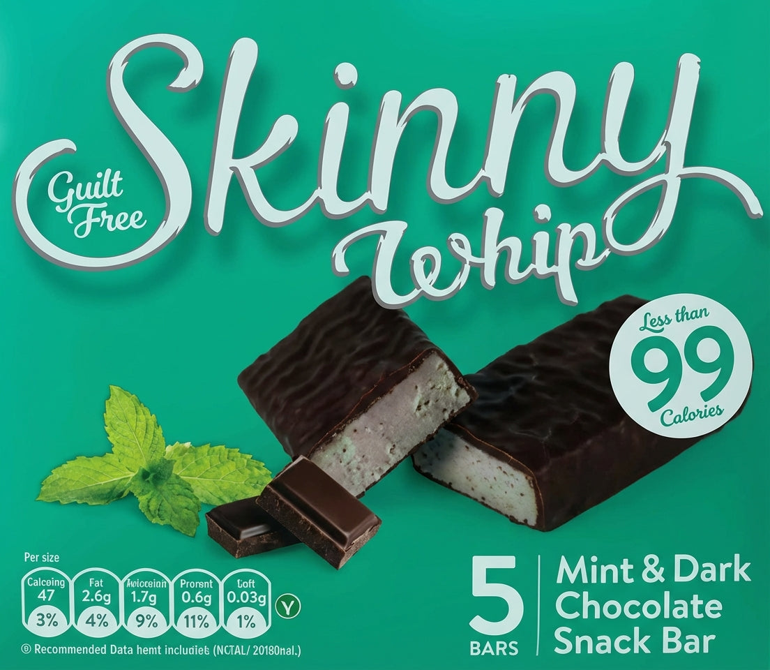 Skinny Whip Mint & Dark Chocolate Guilt Free Snack Bar 5X25G - World Food Shop