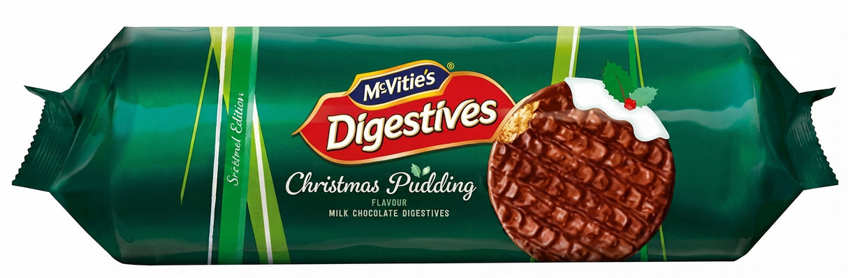 Mcvities Xmas Pudding Milk Chocolate Digestives 243G - World Food Shop