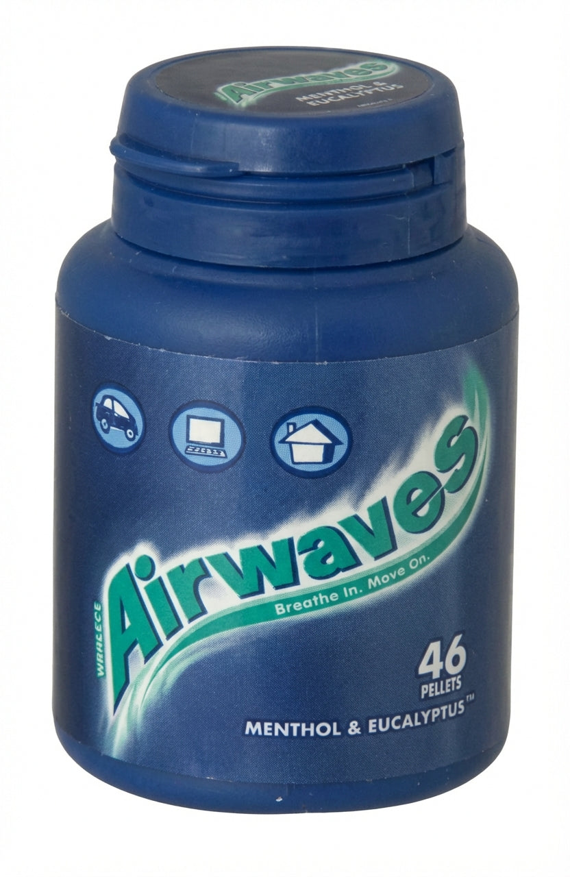 Airwaves Sugar Free Chewing Gum Bottle (Menthol & Eucalyptus) 46Pcs - World Food Shop