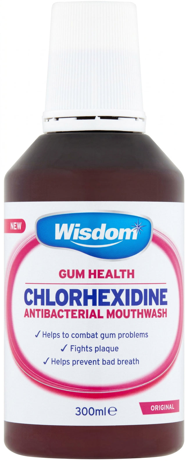 Wisdom Mouthwash Chlorhexidine Original Antibacterial 300Ml - World Food Shop