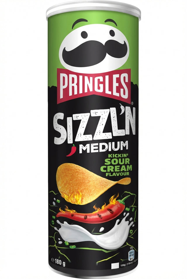 Pringles Sizzln Kickin Sour Cream Crisps 180G - World Food Shop
