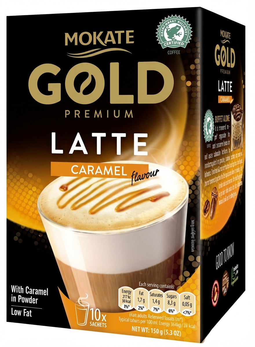 Mokate Gold Premium Coffee Caramel Latte 10Pk 150G - World Food Shop