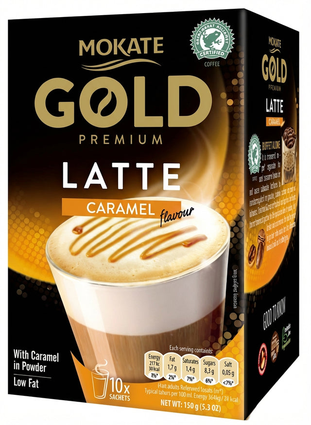 Mokate Gold Premium Coffee Caramel Latte 10Pk 150G - World Food Shop