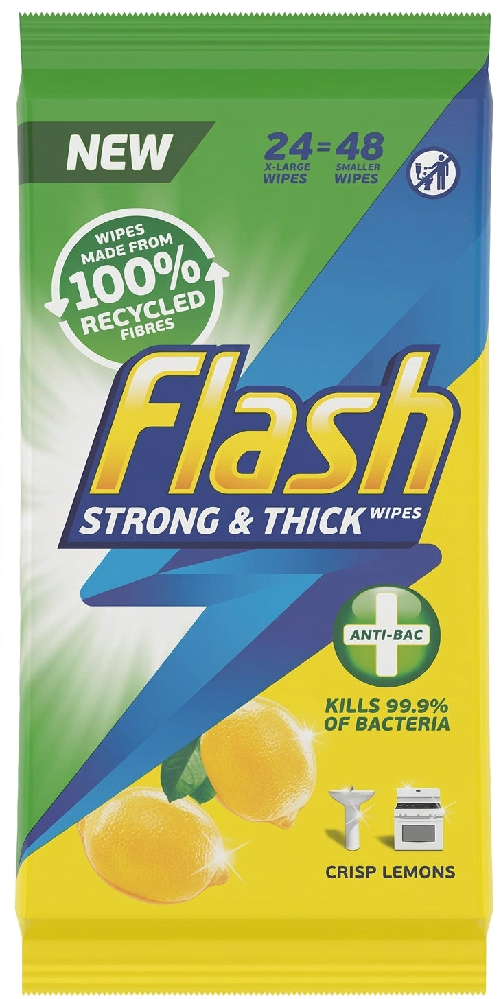 Flash Strong And Thick Anti-Bacterial Wipes 24S