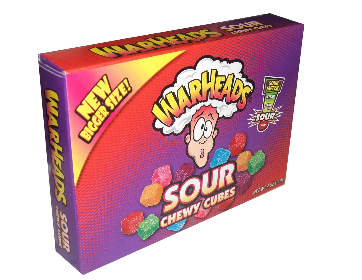 Warheads Sour Chewy Cubes Theatre Box 4oz