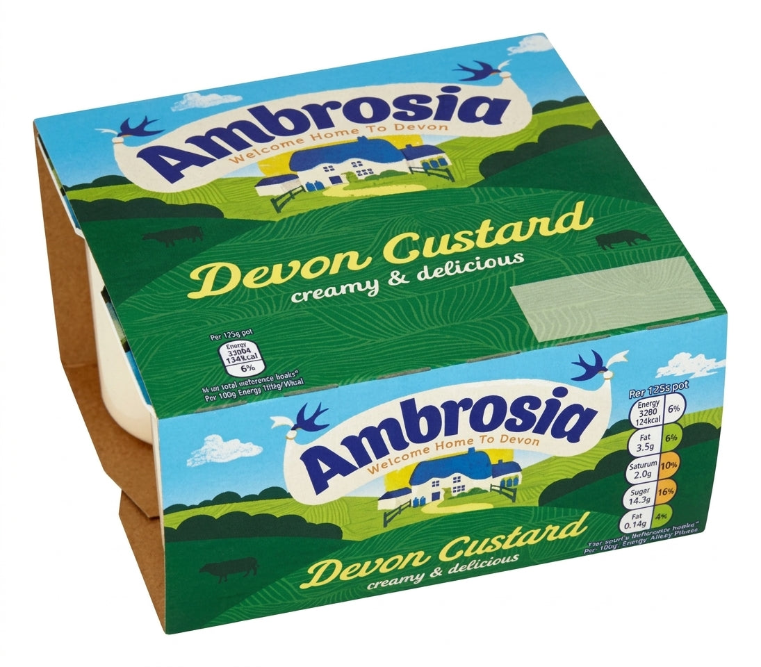 Ambrosia Devon Custard 4x125g