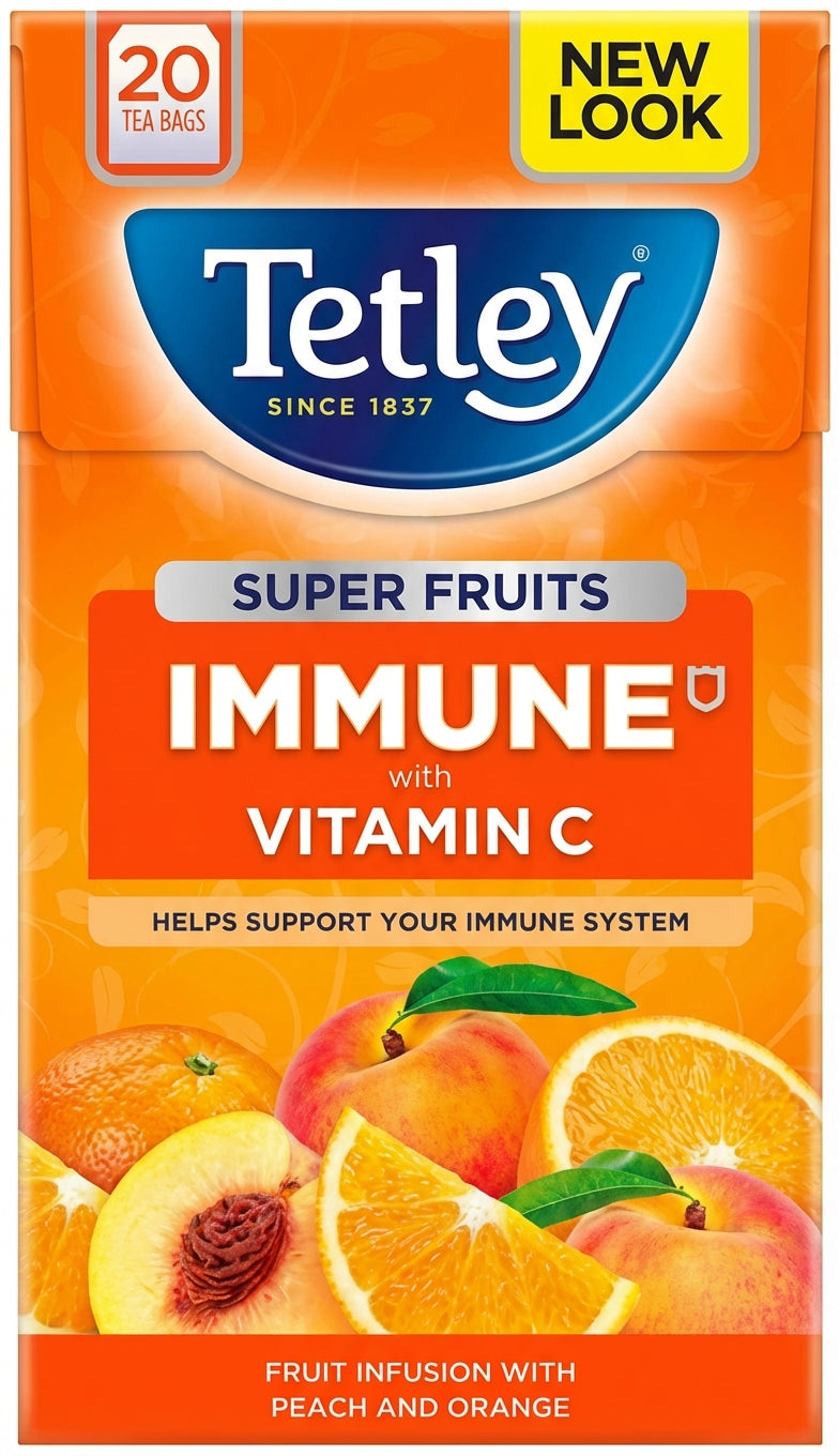 Tetley Peach & Orange Super Fruits Immune 20's