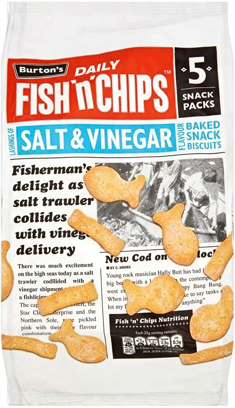 Burtons Fish N Chips Salt & Vinegar 5x25G