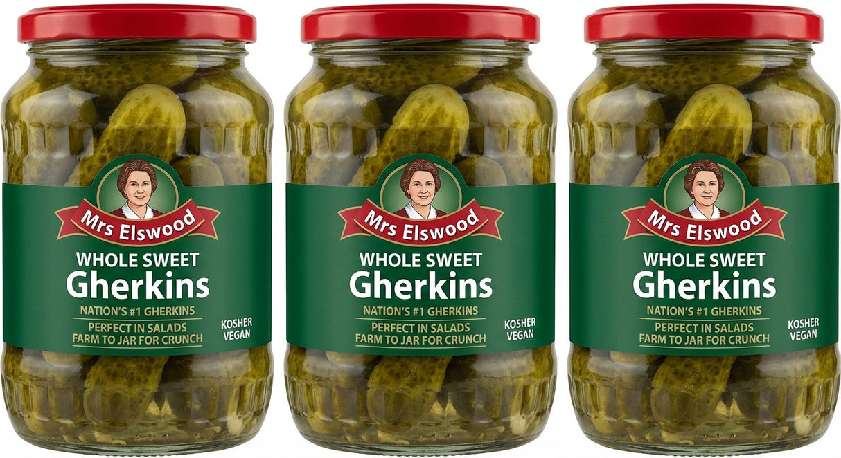 Mrs Elswood	Whole Sweet Cucumbers - Gherkins 670G