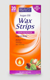 Beauty Formulas Argan Oil Wax Strips - Legs & Body 20s