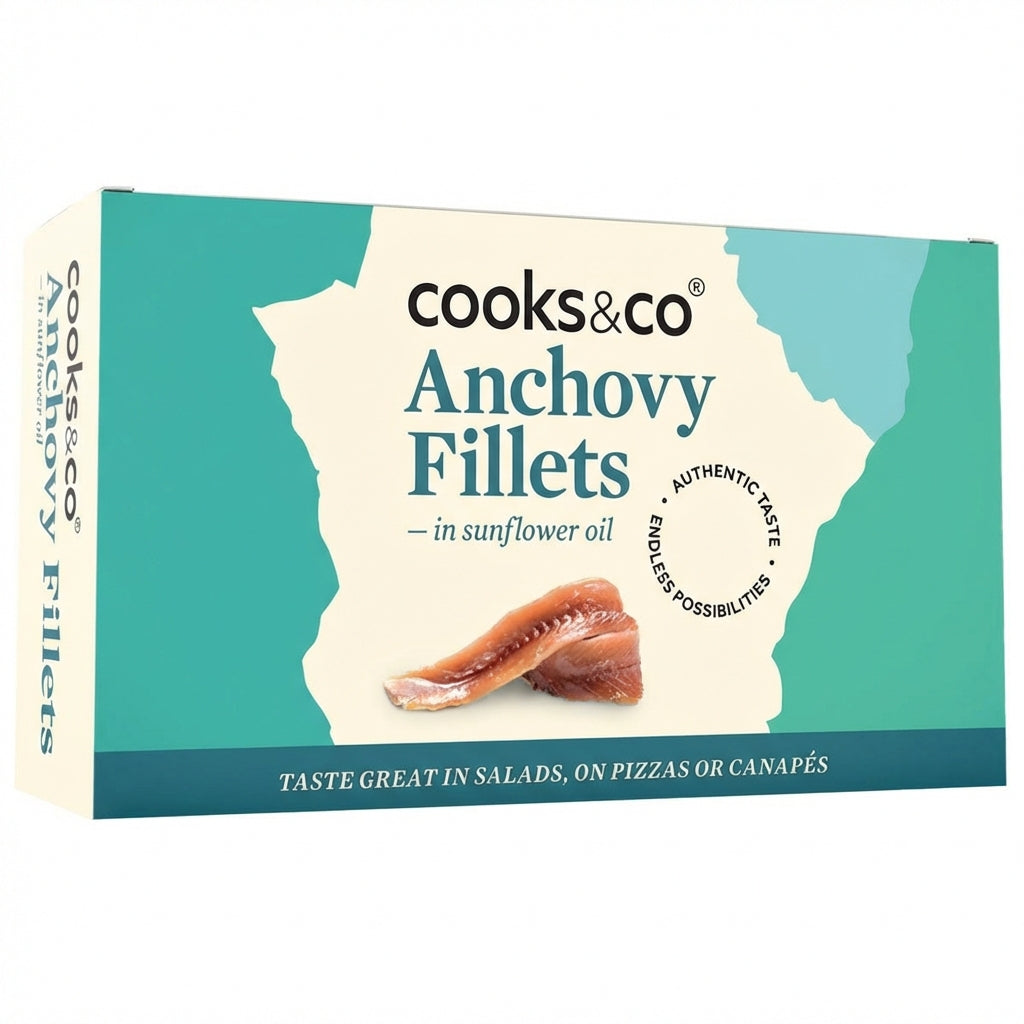 Cooks & Co Anchovy Fillets Sunflower Oil Tins 50G
