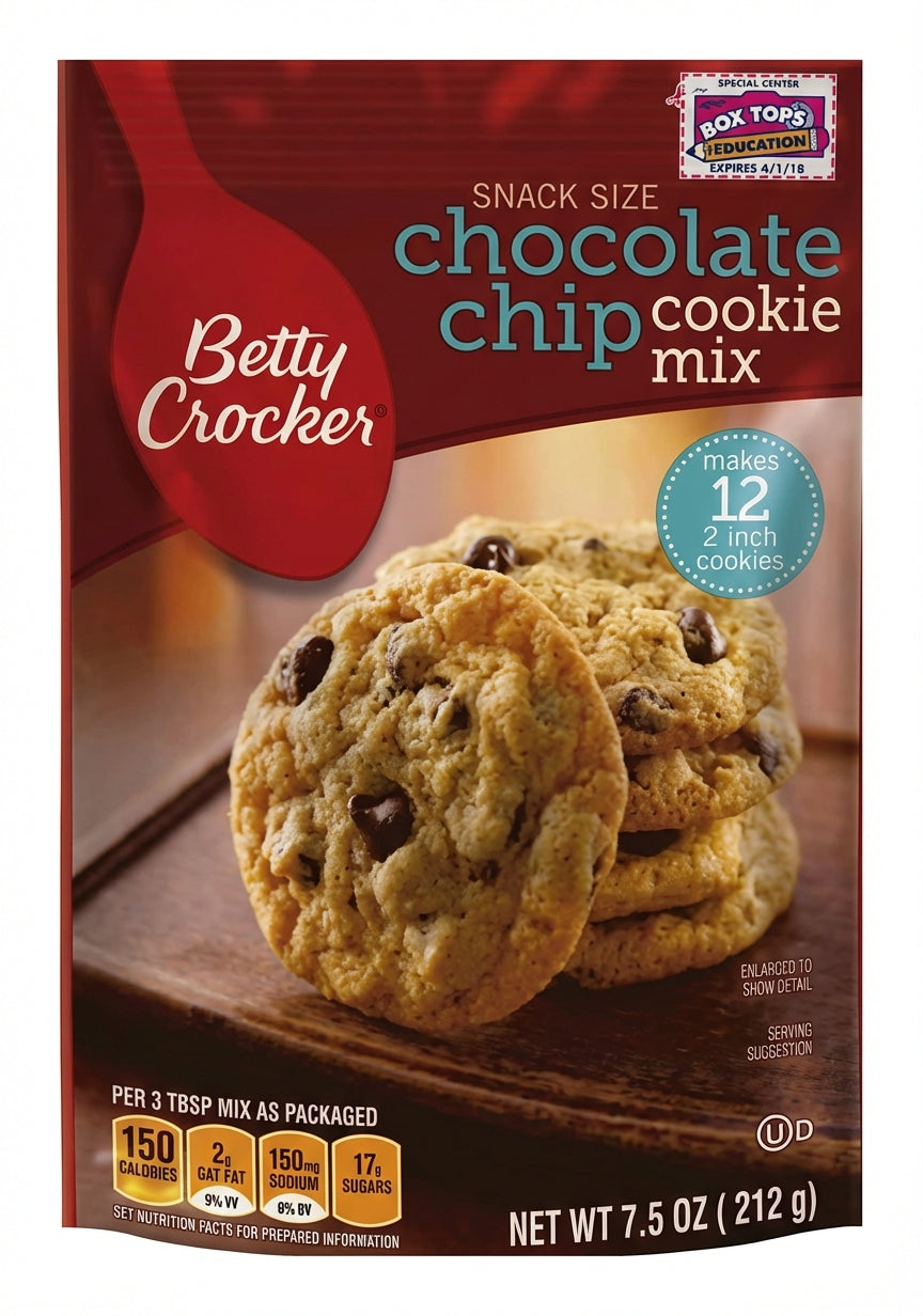 Betty Crocker Snack Size Chocolate Chip Cookie Mix 212G