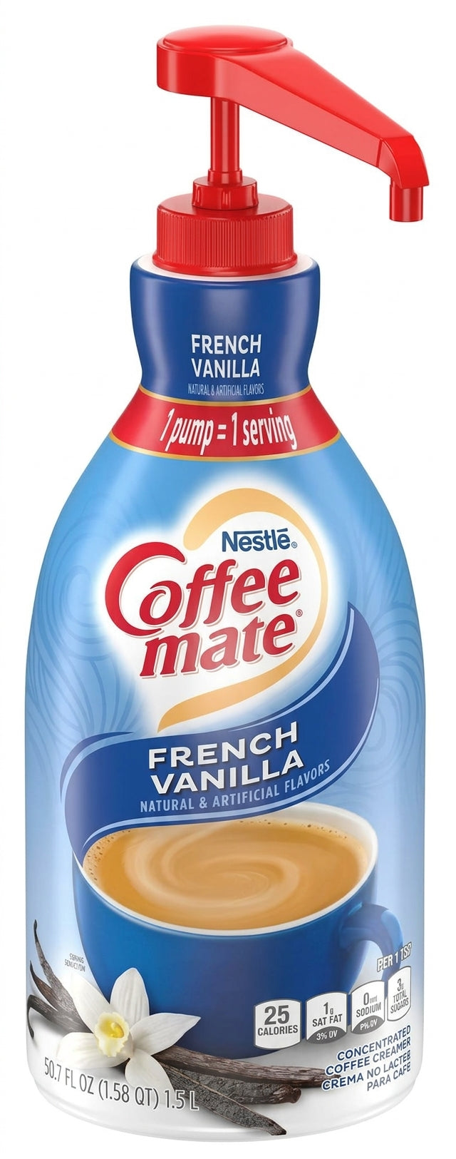 Coffee-Mate Liquid Coffee Creamer French Vanilla 1.5L Pump Bottle