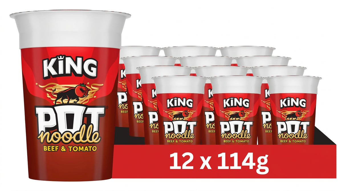 Pot Noodle King Beef & Tomato 114G (Case 12)