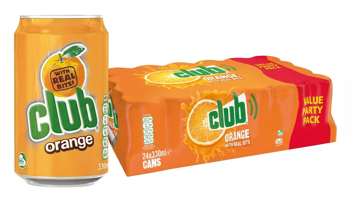 Club Cans Orange 330Ml (Case 24)