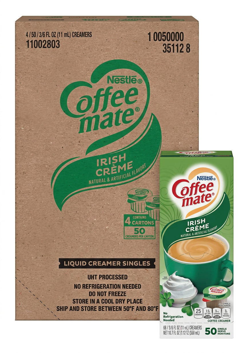 Coffee Mate Single Serve Creamers Irish Creme 0.375Oz X 50 (Case of 4)