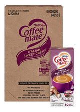 Coffee Mate Italian Sweet Cream Liquid 50 Count 10.60G (Case of 4)