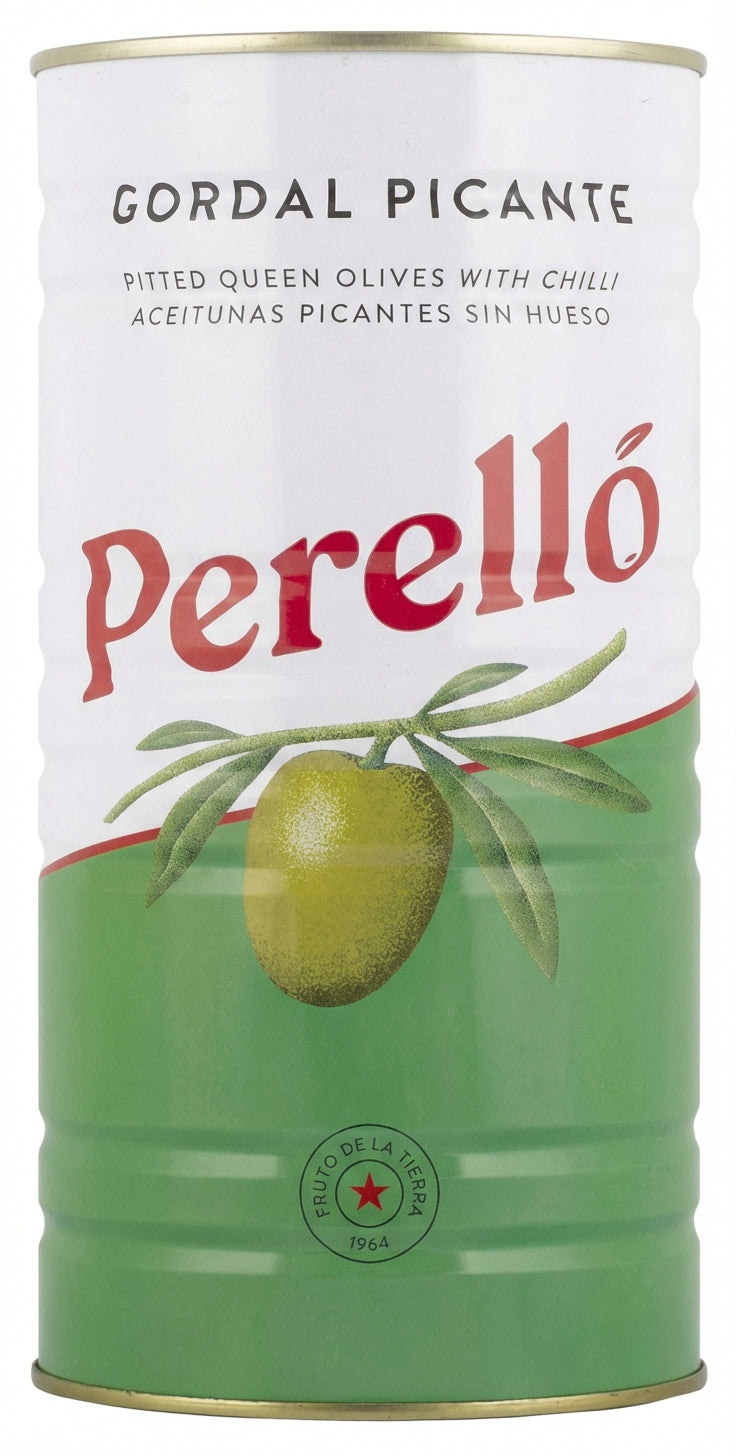 Perello Gordal Pitted Picante Olives 600G