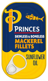 Princes Mackerel Fillets in Sunflower Oil Tin 125G (Case of 10)