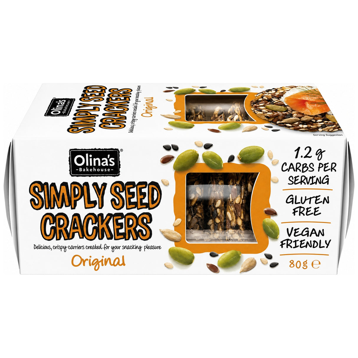 Olina's Gluten Free Simply Seed Crackers 'Original' 80G