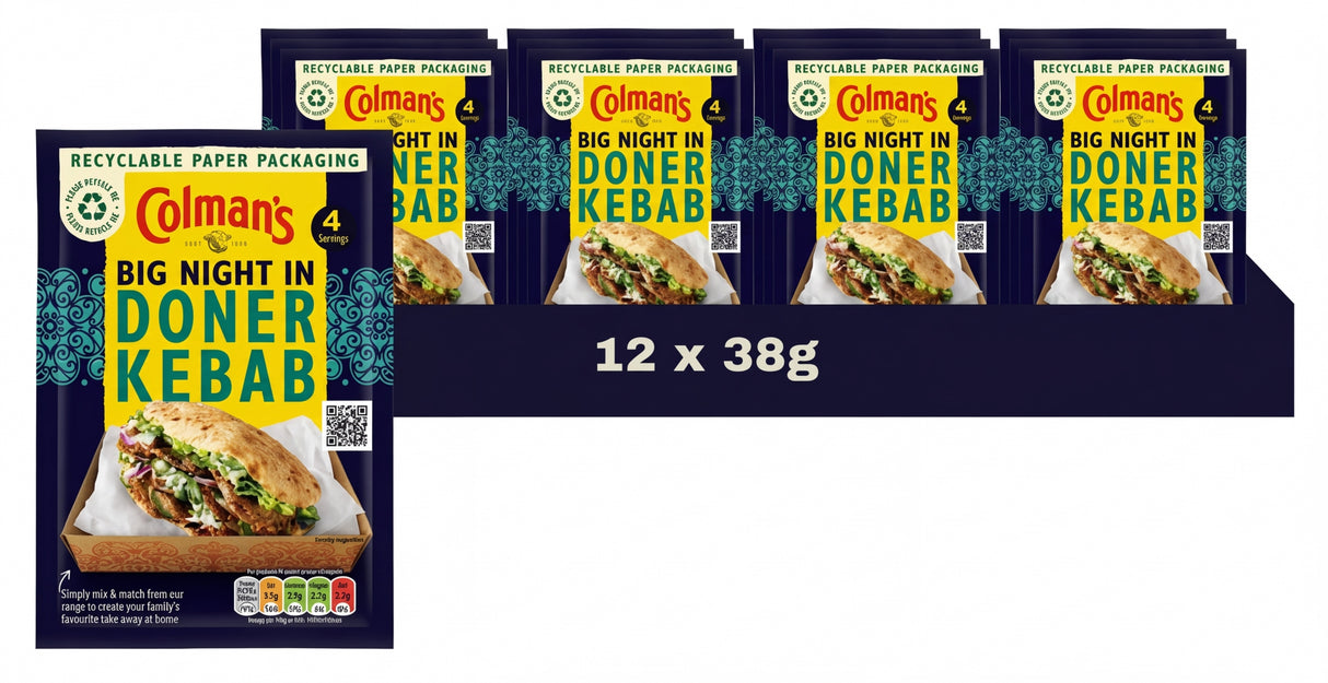 Colmans Doner Kebab Big Night Seasoning Mix 38G (Case of 12)