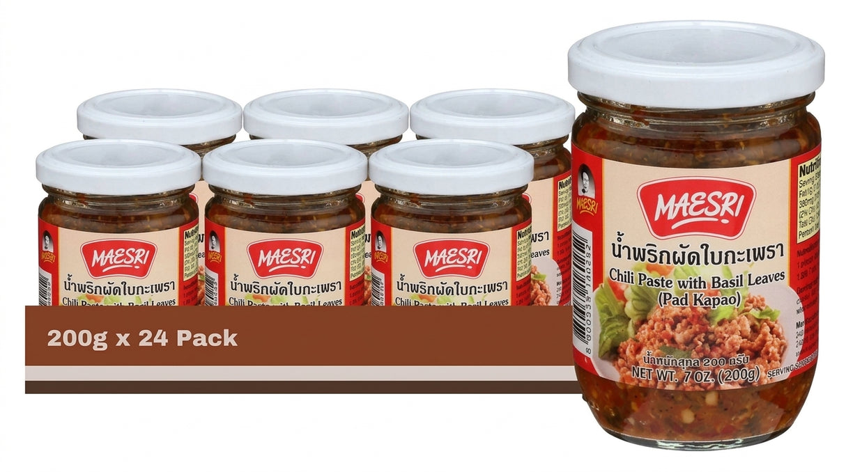 Mae Sri Chilli Paste with Basil (Pad KaPao) 200G (Case of 24)