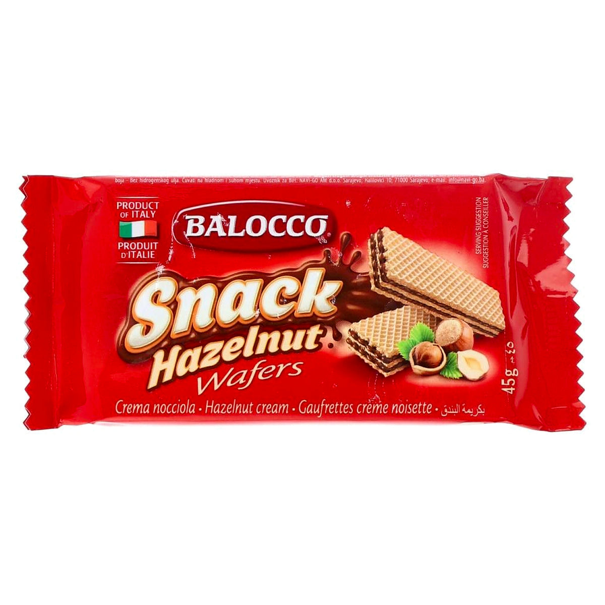 Balocco Snack Hazelnut Wafers 45g