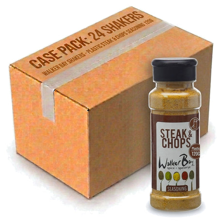 Walker Bay Shakers - Plastic Steak & Chops Seasoning 120G (Case of 24)