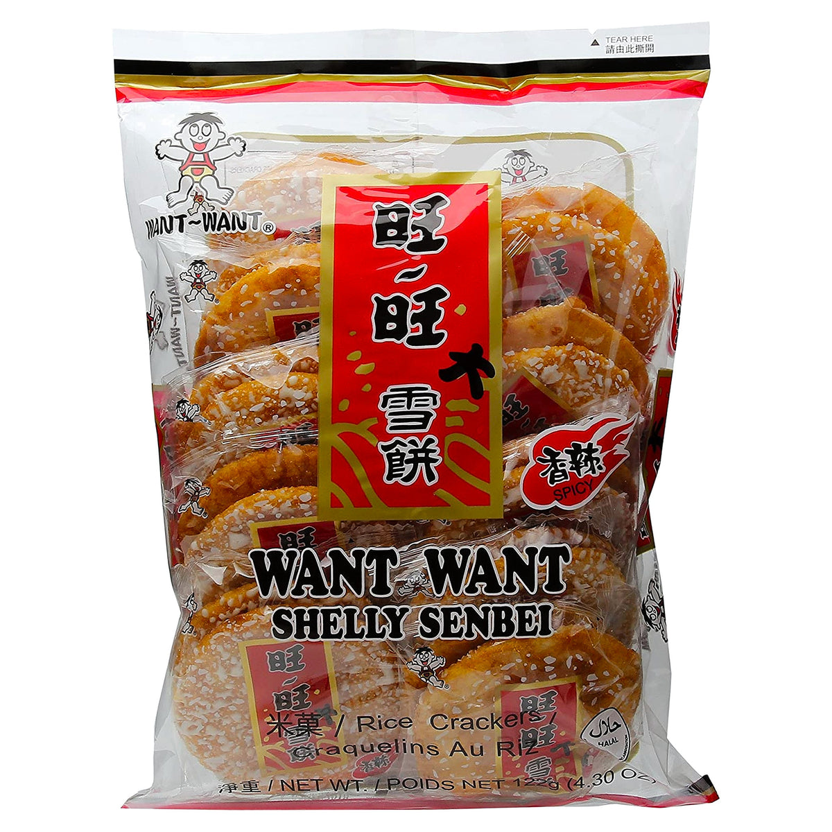 Want Want Hot and Spicy Rice Crackers 150g