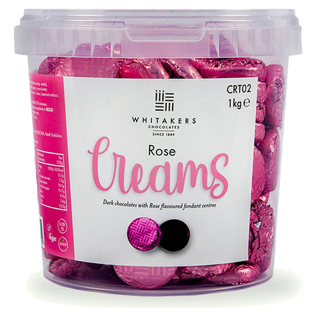 Whitakers Dark Chocolate Rose Fondant Creams 1KG