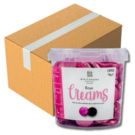 Whitakers Dark Chocolate Rose Fondant Creams 1KG (Case of 6)