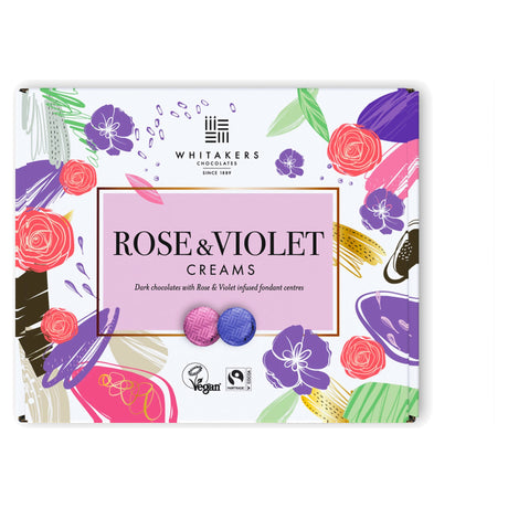 Whitakers Dark Chocolate Rose & Violet Fondant Creams 200G