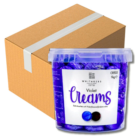 Whitakers Dark Chocolate Violet Fondant Creams 1KG (Case of 6)