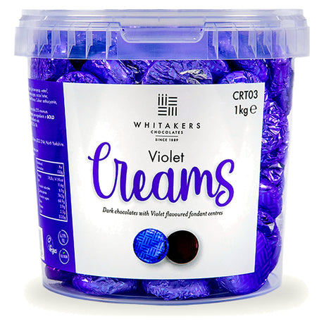 Whitakers Dark Chocolate Violet Fondant Creams 1KG