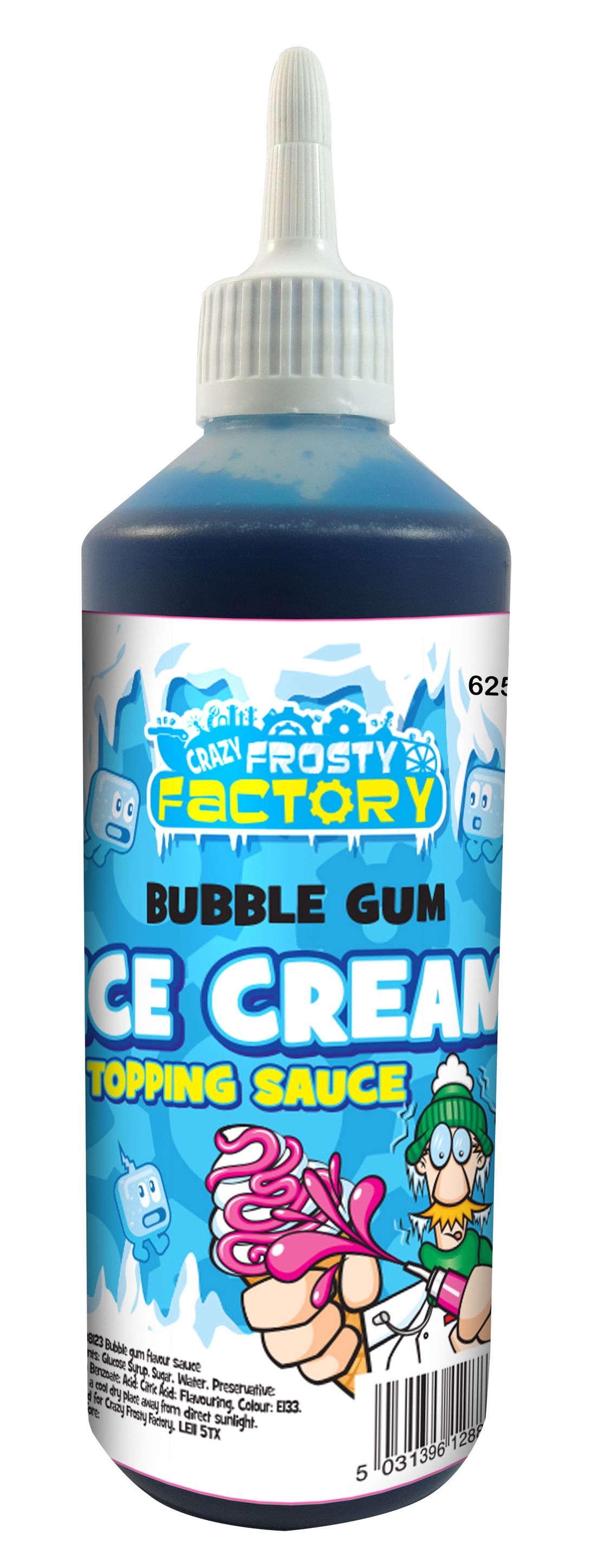 Crazy Frosty Factory Bubblegum Ice Cream Topping Sauce 625ML