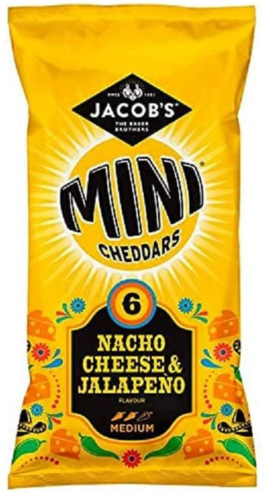 Jacobs Mini Cheddars Nacho Cheese Jalapeno 6Pk