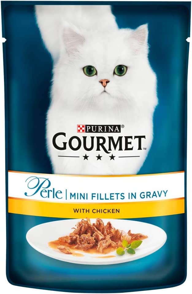 Purina Gourmet Perle Cat Food Mini Fillets Chicken In Gravy 85g