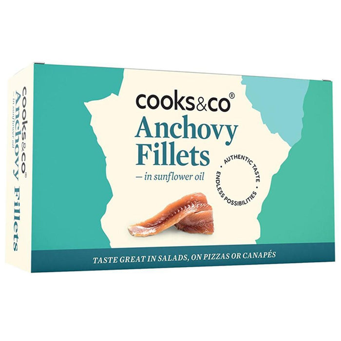 Cooks & Co Anchovy Fillets Sunflower Oil Tins 50G
