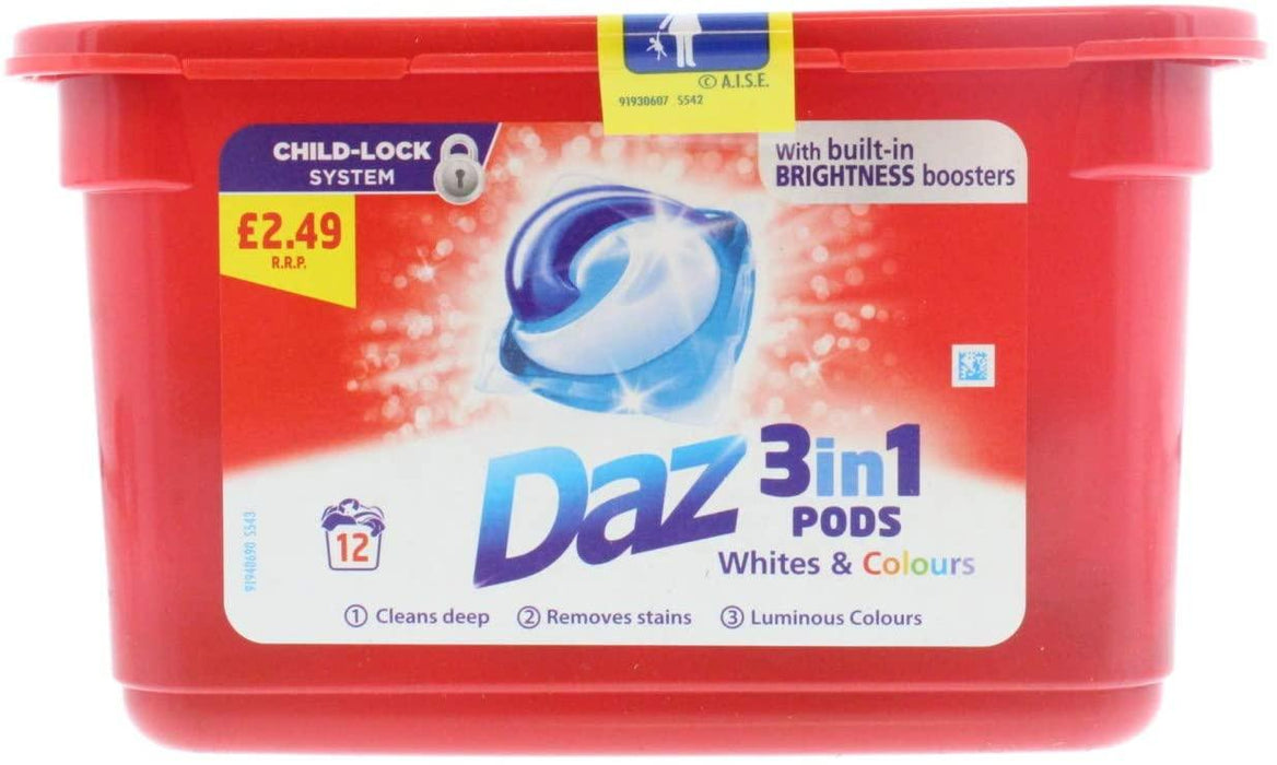 Daz All In 1 Pods Whites And Colours 12S - World Food Shop