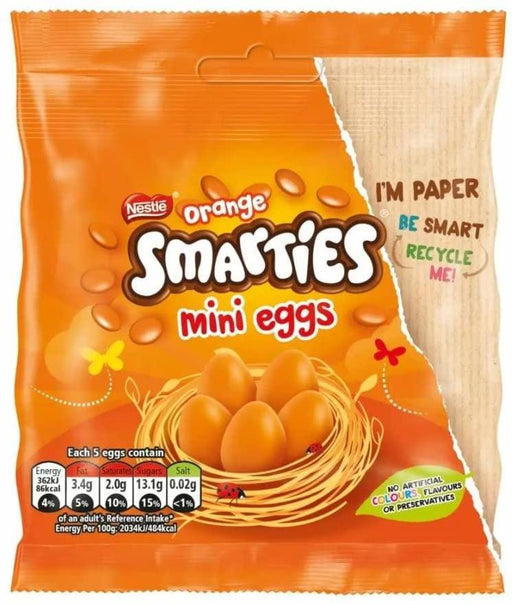 Smarties Orange Milk Chocolate Mini Eggs Pouch 80G - World Food Shop