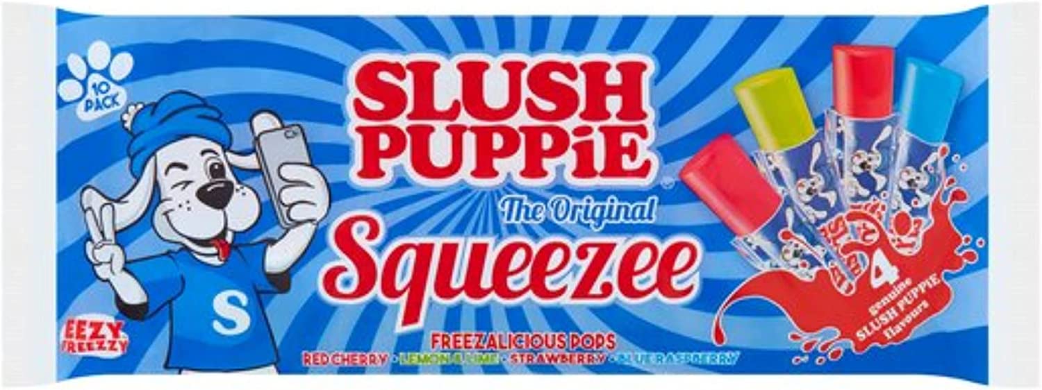 Slush Puppie 10 Pack Squeezee Ice Pops 600ML