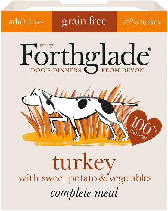 Forthglade Adult 1 Year+ Turkey with Sweet Potato & Vegetables Complete Meal Dog Food 395G