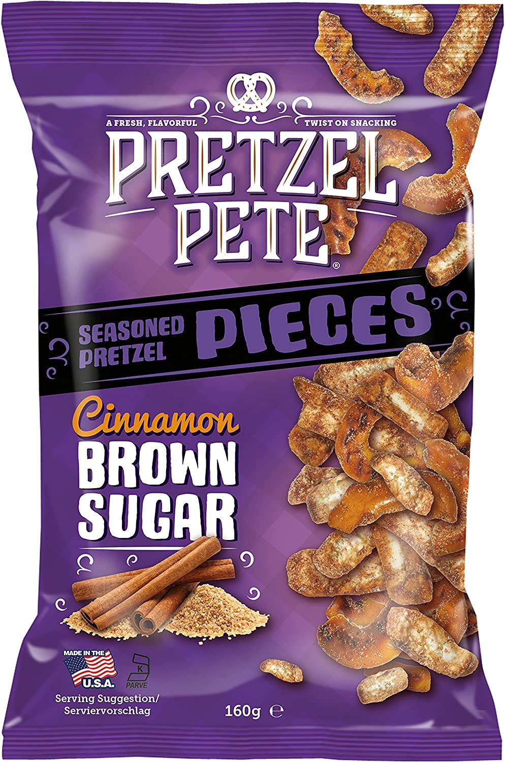 Pretzel Pete Cinnamon Brown Sugar Seasoned Pretzel Pieces 160G
