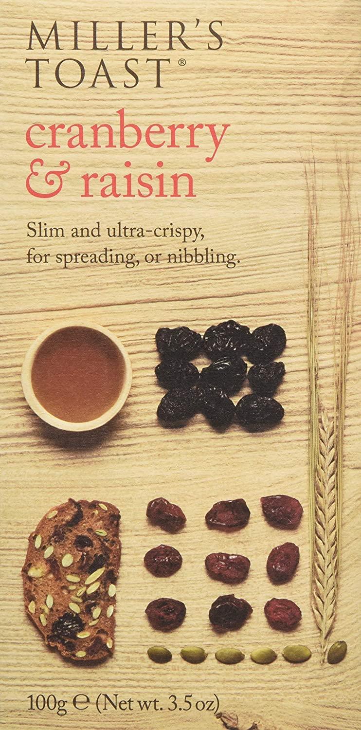 Millers Toast - Cranberry & Raisin 100G - World Food Shop