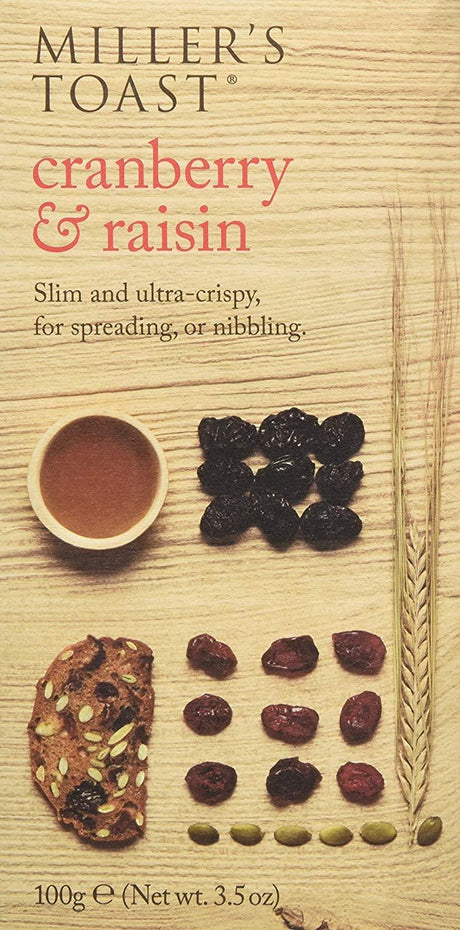 Millers Toast - Cranberry & Raisin 100G - World Food Shop